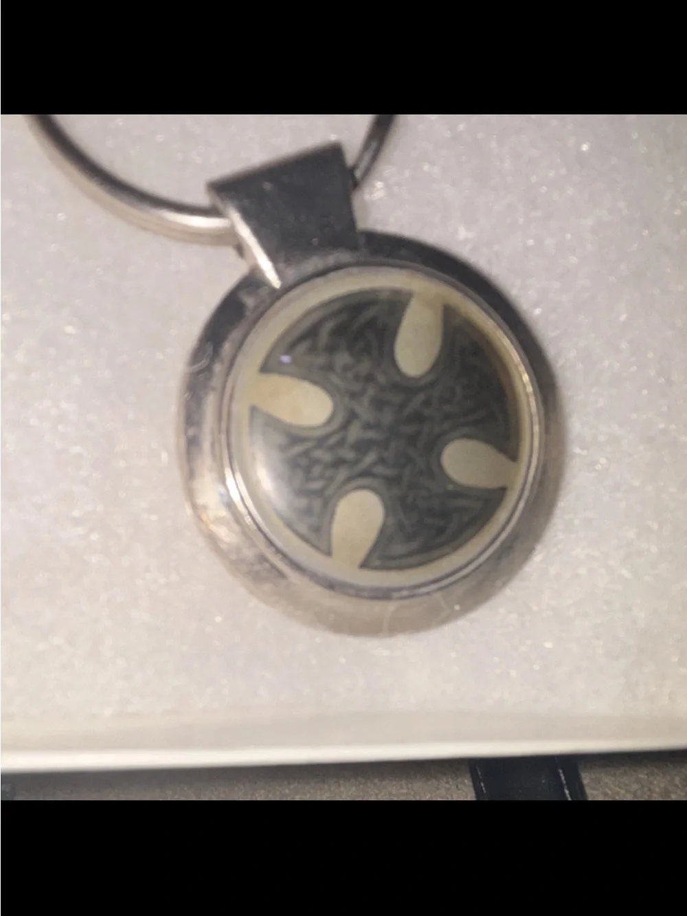 Men's Celtic Cross Keychain - Brass and Silver Tone